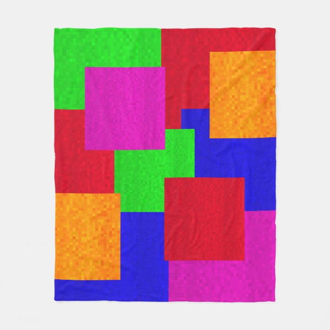 Couverture Polaire Mosaïque Abstrait Blocs De Couleurs Motif, (Devant)