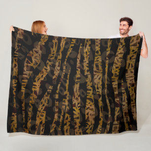 Couverture Polaire Mosaïque Chic Élégant Safari Glam Jungle