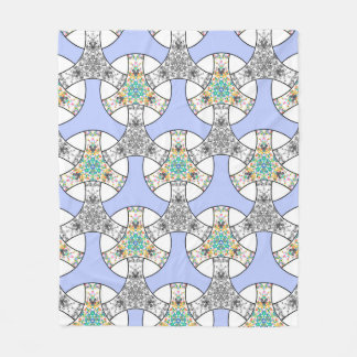 Couverture Polaire Mosaïque colorée et transparente entrelacement ban