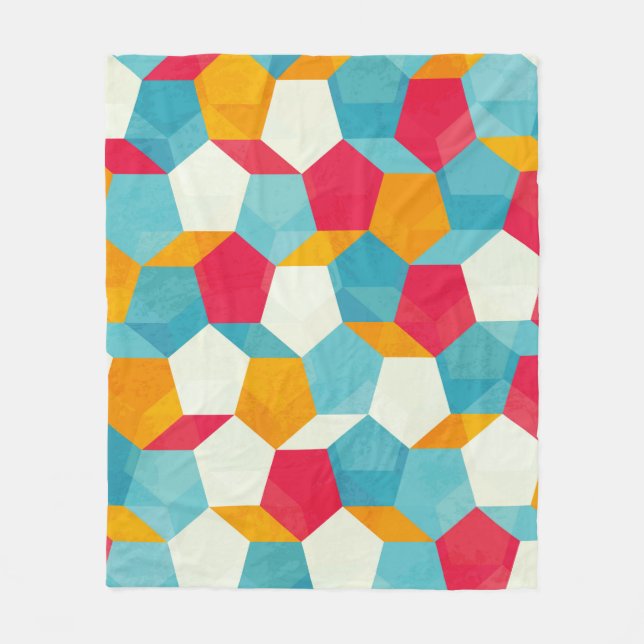 Couverture Polaire mosaïque colorée sans couture motif (Devant)