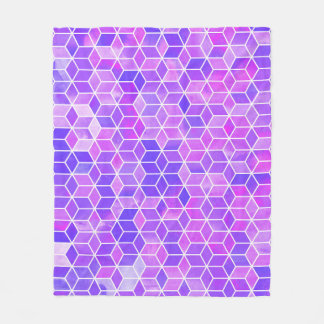 Couverture Polaire Mosaïque d'été : Aquarelle Cube Fusion