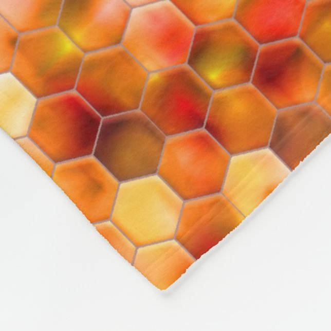 Couverture Polaire Mosaïque d'hexagones sur les taches dans les tons  (Coin)