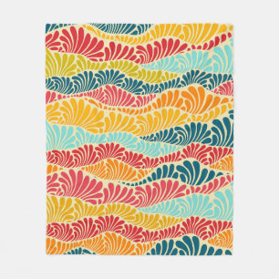 Couverture Polaire Mosaïque feuillue