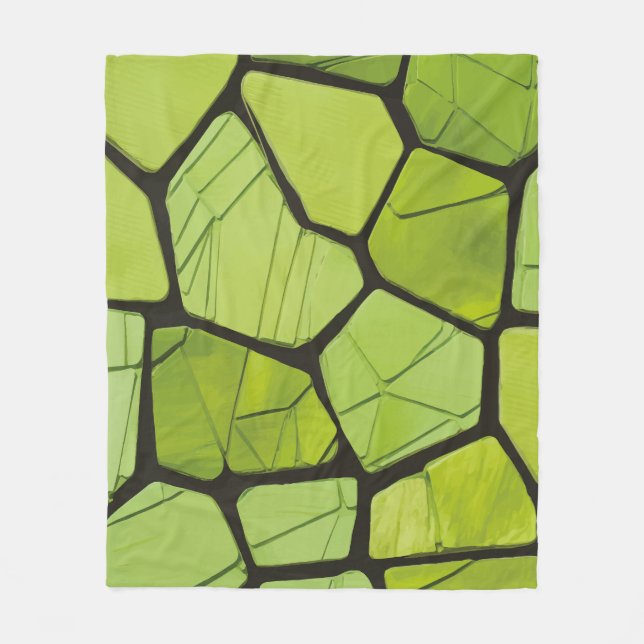 Couverture Polaire Mosaïque géométrique verte Abstraite (Devant)
