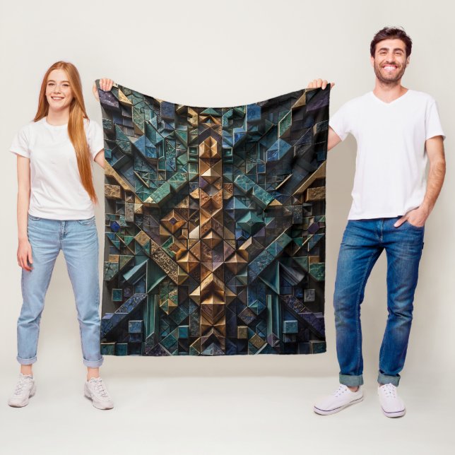 Couverture Polaire Mosaïque verticale 3D extrême (En situation)
