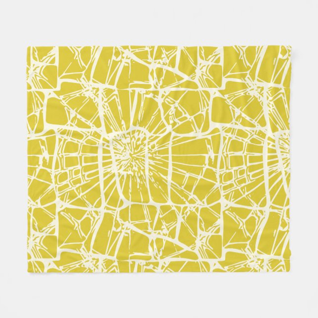 Couverture Polaire Mosaïque Whimsy Yellow Mustard (Devant (Horizontal))