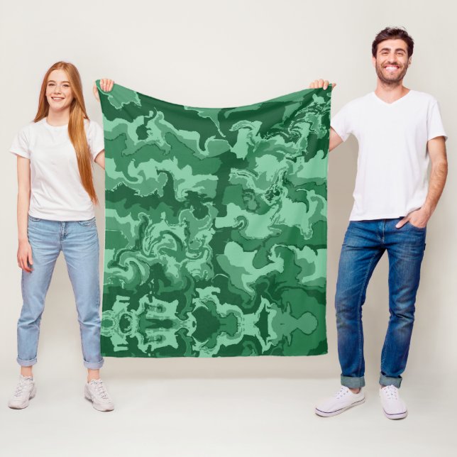 Couverture Polaire Moss verte (En situation)