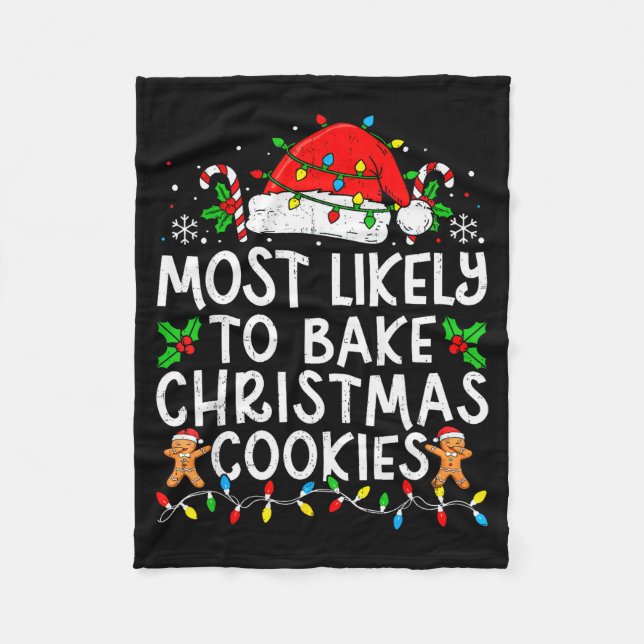 Couverture Polaire Most Likely To Bake Christmas Cookies Matching Chr (Devant)
