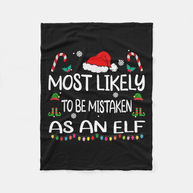 Couverture Polaire Most Likely To Be Mistaken As An Elf Christmas Fam (Devant)