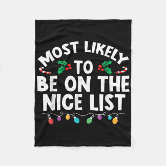 Couverture Polaire Most Likely To Be On The Nice List Christmas Famil