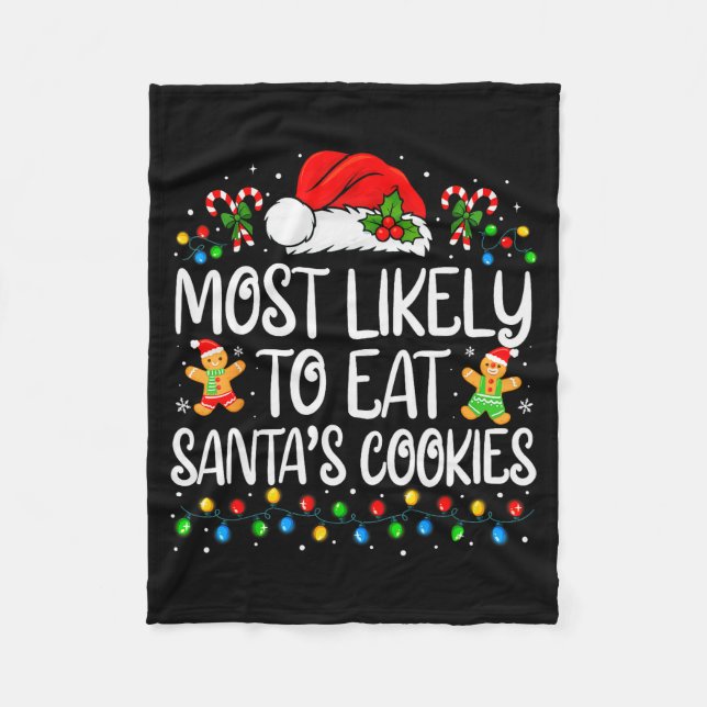 Couverture Polaire Most Likely To Eat Santa's Cookies Family Matching (Devant)