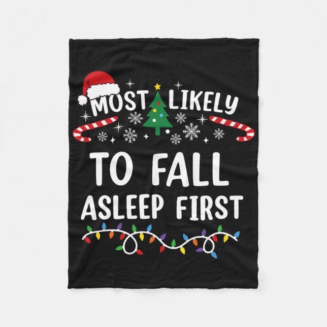 Couverture Polaire Most Likely To Fall Asleep First Family Matching C (Devant)