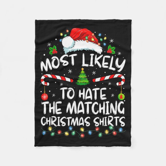 Couverture Polaire Most Likely To Hate Matching Christmas Funny Famil (Devant)