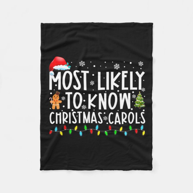 Couverture Polaire Most Likely To Know Christmas Carols Funny Christm (Devant)