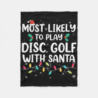 Couverture Polaire Most Likely To Play Disc Golf With Santa Christmas