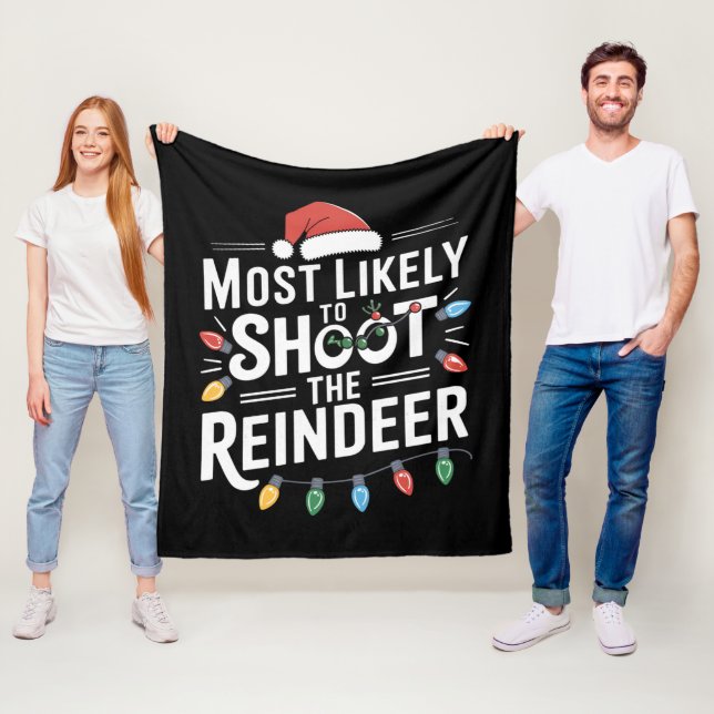 Couverture Polaire Most Likely To Shoot The Reindeer Family Christmas (En situation)