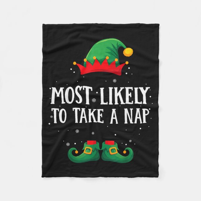 Couverture Polaire Most Likely To Take A Nap Matching Christmas Elf  (Devant)