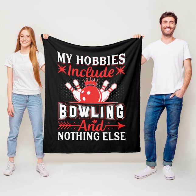 Couverture Polaire Mot d'art de hobby de bowling mignon (En situation)