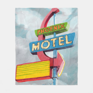 Couverture Polaire Motel de Phoenix d'aquarelle