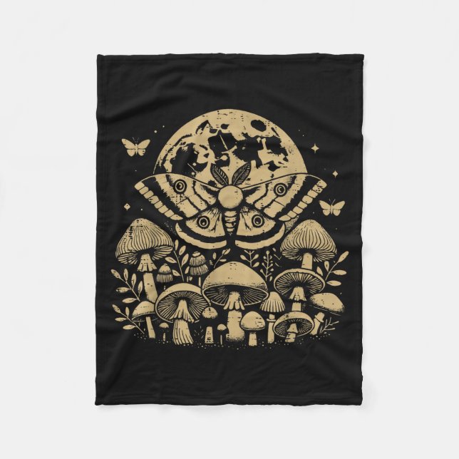 Couverture Polaire Moth Full Moon Mushroom Boho Aesthetic Occult Men  (Devant)