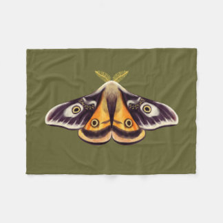 Couverture Polaire Moth Insect Art Goblincore Saturnia Witchy Green