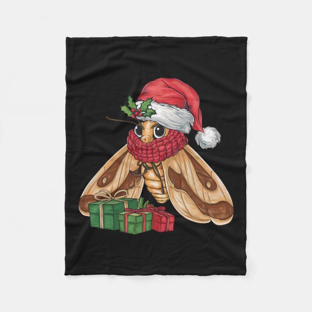 Couverture Polaire Moth Lover Noël Fête Père Noël Moth Noël (Devant)
