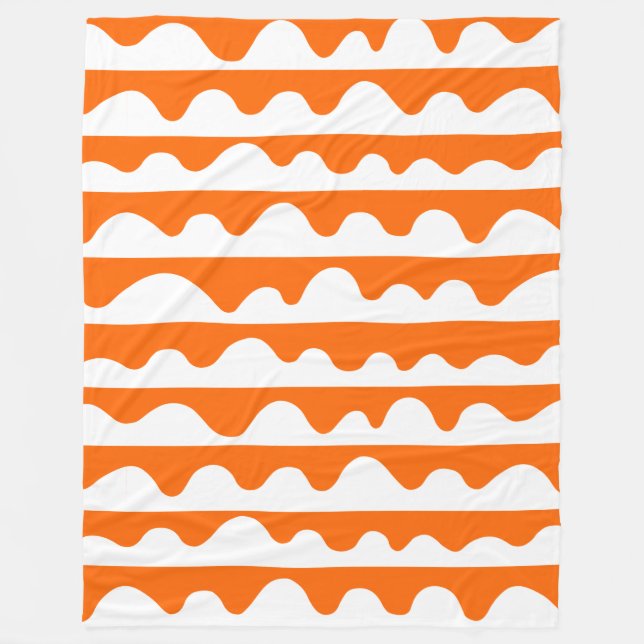 Couverture Polaire Motif 020815 - Blanc sur orange FF6600 (Devant)