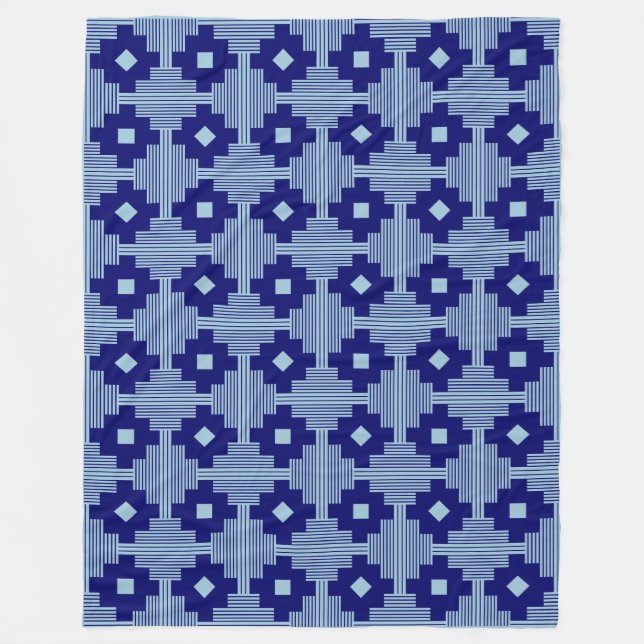 Couverture Polaire Motif 061214 - Marine profonde avec bleu pâle 9dc6 (Devant)