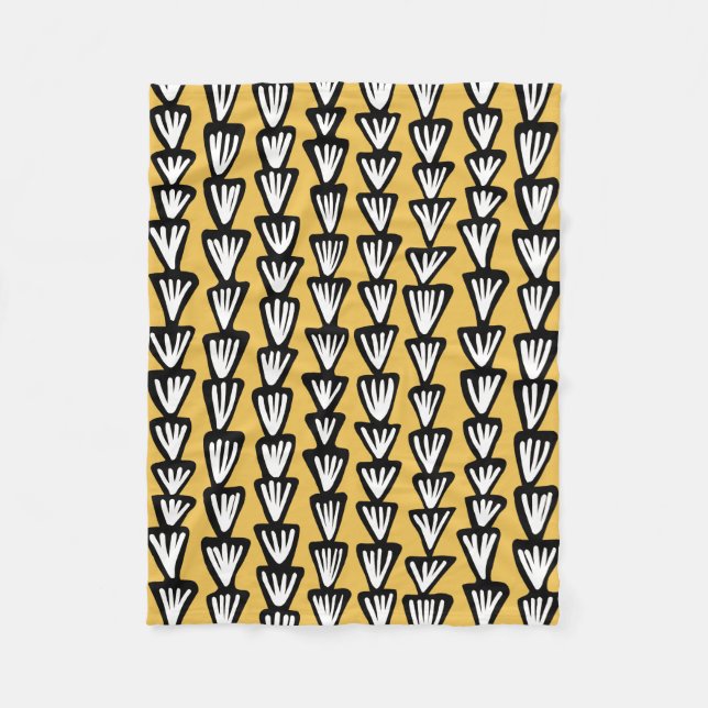 Couverture Polaire Motif 070515 - Noir et Blanc avec Ambre (Devant)