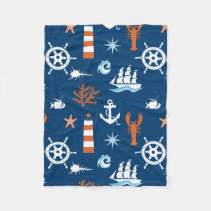 Couverture Polaire Motif 1 de thème de mer