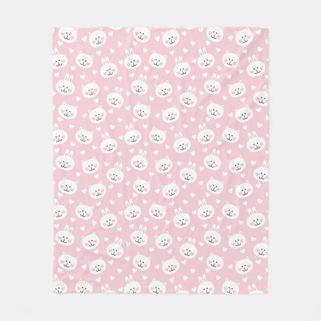 Couverture Polaire Motif 2 d'amour (Devant)