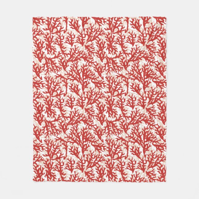 Couverture Polaire Motif 2 de corail rouge (Devant)