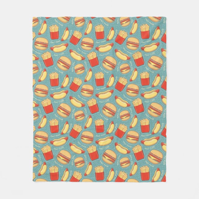 Couverture Polaire Motif 3 d'aliments de préparation rapide (Devant)