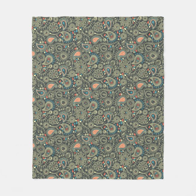 Couverture Polaire Motif 3 de Paisley (Devant)