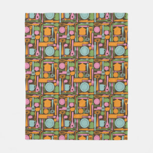 Couverture Polaire Motif 3 d'ustensiles de cuisine