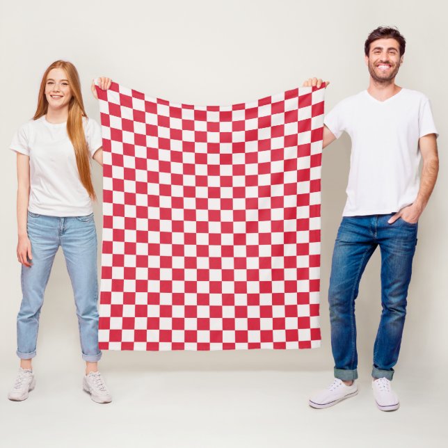 Couverture Polaire Motif à carreaux Cranberry fizz (En situation)