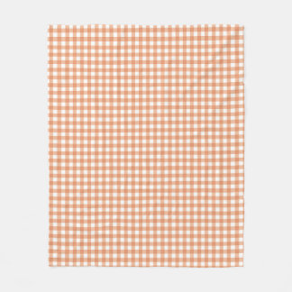 Couverture Polaire Motif à carreaux et rayures gingham automne orange