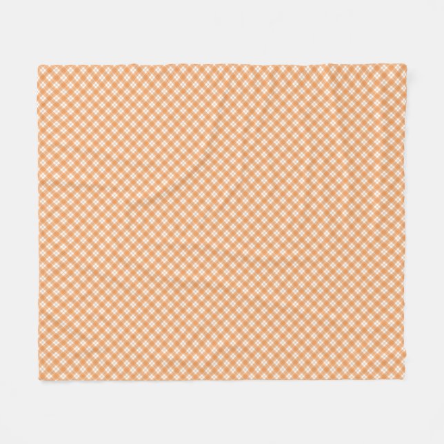 Couverture Polaire motif à carreaux orange et blanc (Devant (Horizontal))