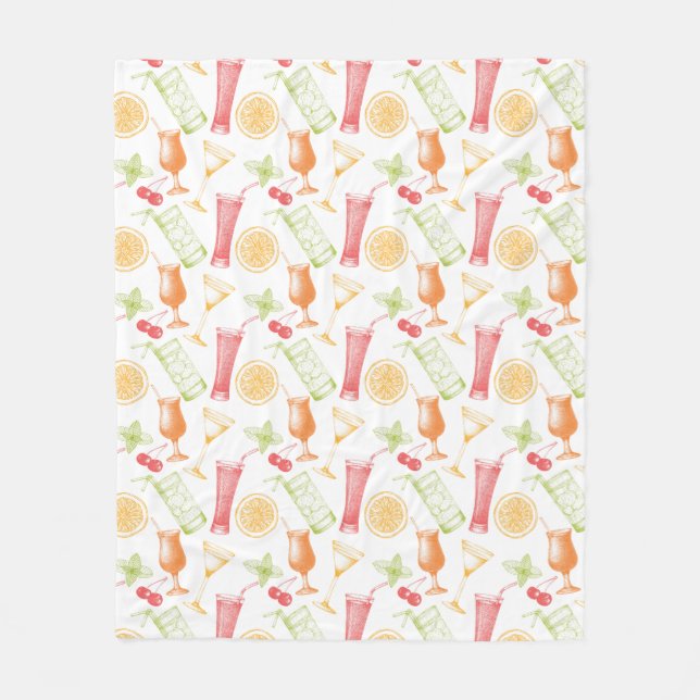 Couverture Polaire Motif à cocktails croisés (Devant)