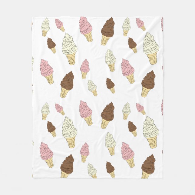 Couverture Polaire Motif à cône crème glacée (Devant)