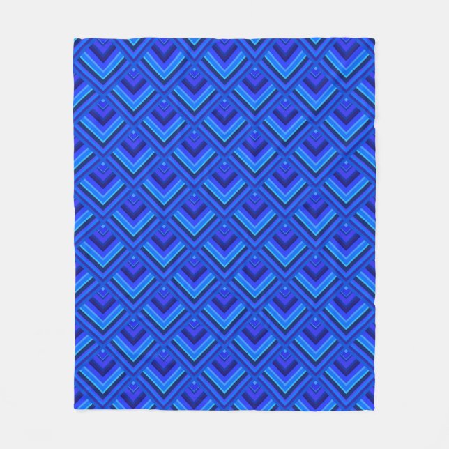 Couverture Polaire Motif à échelle à bandes bleues (Devant)