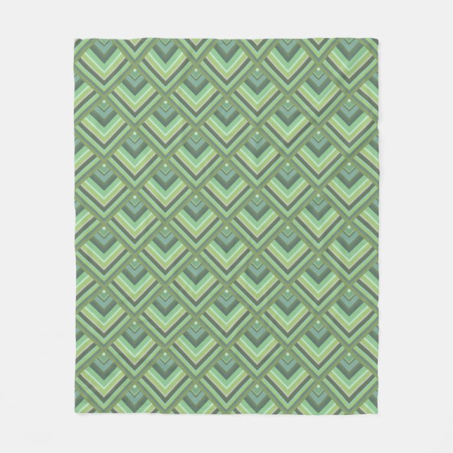 Couverture Polaire Motif à échelle à rayures vert olive (Devant)