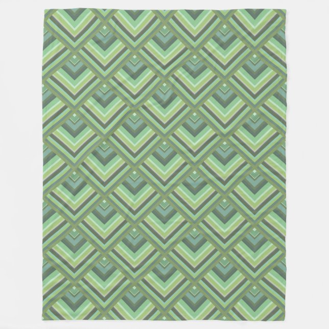 Couverture Polaire Motif à échelle à rayures vert olive (Devant)