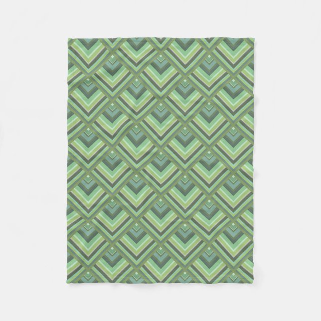 Couverture Polaire Motif à échelle à rayures vert olive (Devant)