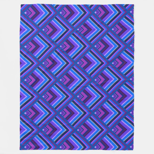 Couverture Polaire Motif à échelle Bleu et violet (Devant)
