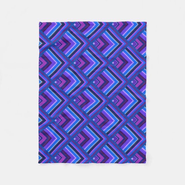 Couverture Polaire Motif à échelle Bleu et violet (Devant)