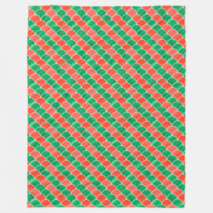 Couverture Polaire Motif à échelle diagonale rouge et verte