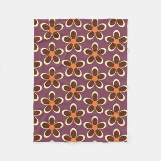 Couverture Polaire Motif à fleurs violet et orange rétro