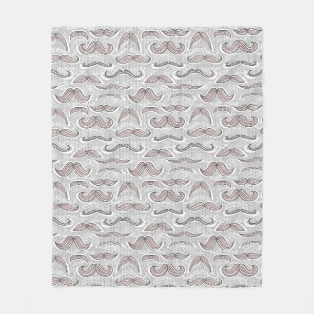 Couverture Polaire Motif à la mode de moustache (Devant)