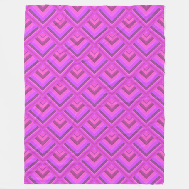 Couverture Polaire Motif à l'échelle des rayures roses (Devant)